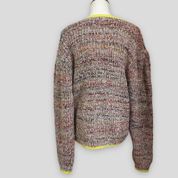 Free People Walk on By Rainbow Speckle Cardigan Sweater NWT Size Large - Picture 14 of 15